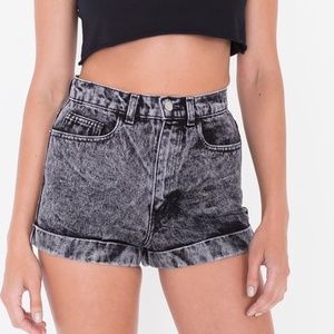 American Apparel High Waisted Acid Wash Shorts